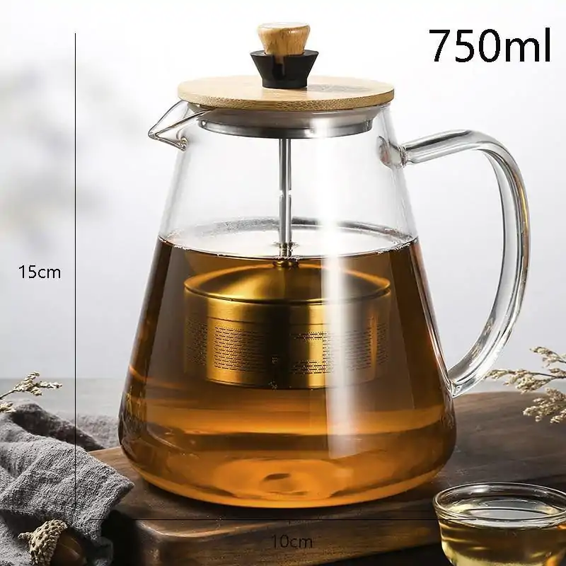 Théières en Verre <br> Avec Filtre Rétractable. | OkO-OKO™ Theiere-verre-avec-filtre-retractable 750 ml | okooko