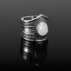 Bijou Lithothérapie <br> Bague Pierre de Lune Boho. | OkO-OKO™ Bague Pierre de Lune Boho vue de 3/4 | oko oko