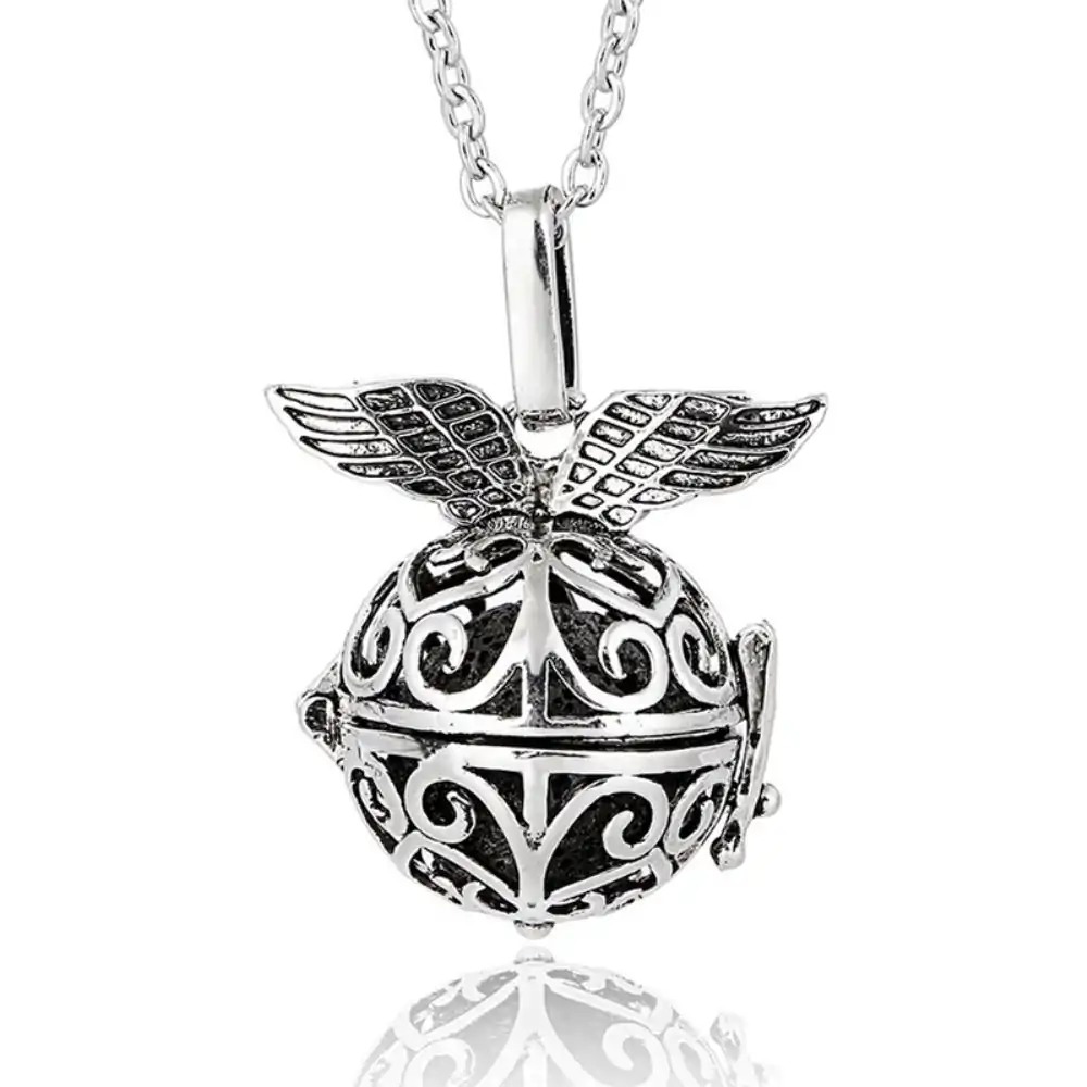 Bijou Diffuseur Huiles Essentielles <br> Pendentif Vintage. | OkO-OKO™ Pendentif diffuseur huiles essentielles boule avec des ailles| oko oko
