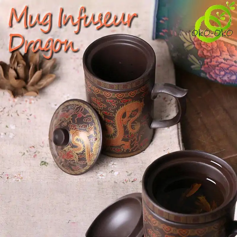 Théière Nomade <br> Mug Infuseur (Filtre & Couvercle). | OkO-OKO™ Mug Infuseur pour thé en vrack en tisane | OkO-OkO