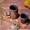 Infuser Mug with Strainer & Lid in Chinese Brown Ceramic| OkO-OkO