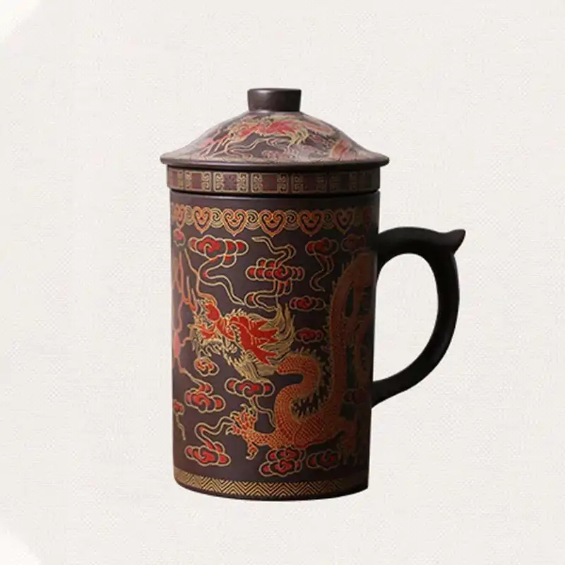 Théière Nomade <br> Mug Infuseur (Filtre & Couvercle). | OkO-OKO™ Mug Infuseur en céramique Variante Brun foncé | OkO-OkO