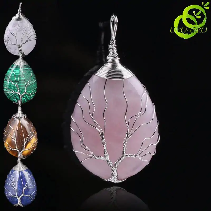 Acheter Pendentif Goutte d'Eau Avec Arbre de vie pas cher | OkO-OkO™