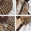 Sac à main <br>Raphia. | OkO-OKO™ Sac a main raphia détaile des coutures et zip | oko oko