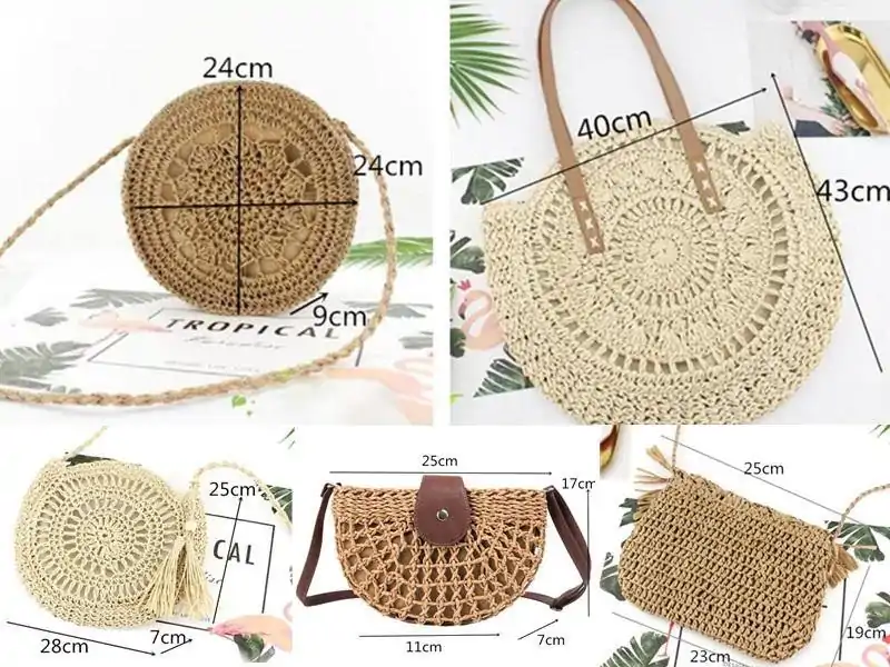 Sac à main <br>Raphia. | OkO-OKO™ Sac a main raphia les dimentions | oko oko