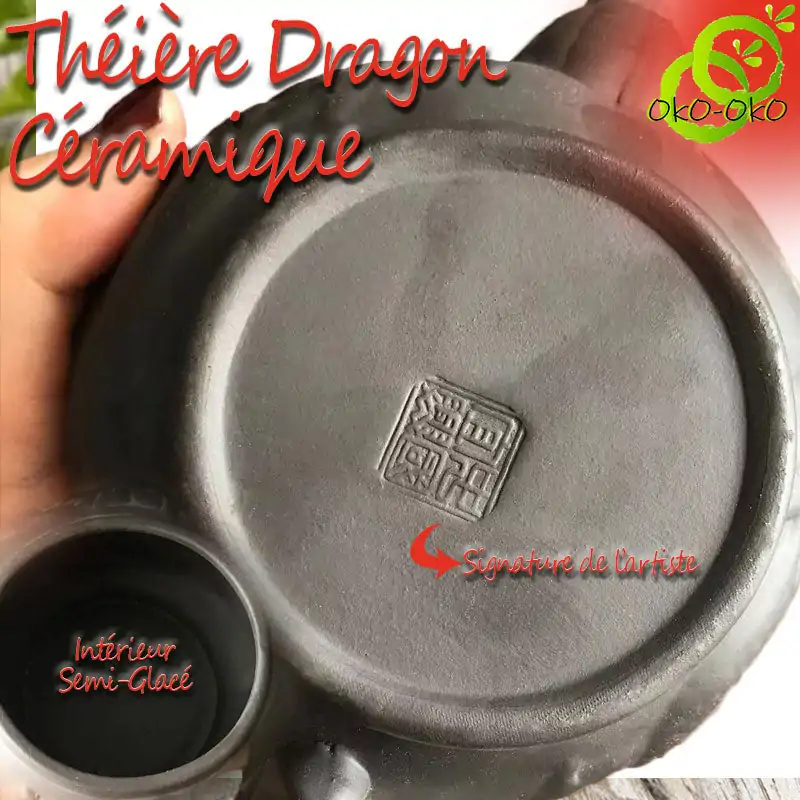 Théière Céramique <br> Dragon (2 variantes). | OkO-OKO™ Théière Dragon en argile violette signée et intérieur semi-glacé