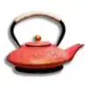 Théière en fonte <br>Bambou Rouge | OkO-OKO™ Théière en fonte Rouge sur fond blanc | oko-oko