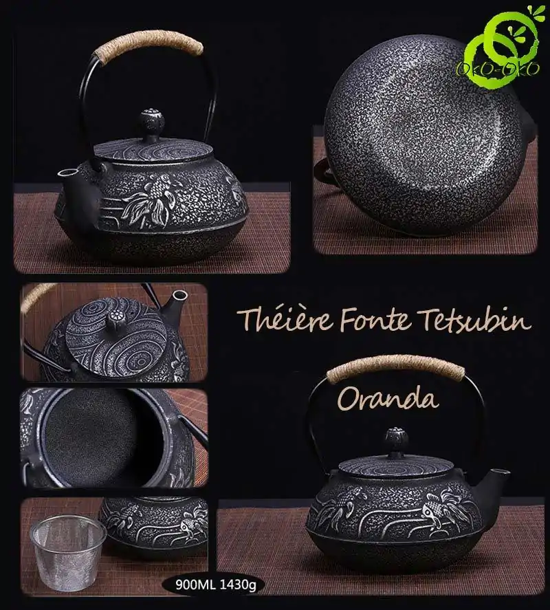 Théière en fonte Tetsubin <br>Oranda. | OkO-OKO™ Acheter Théière en Fonte Tetsubin Oranda Argenté pas cher | oko-oko
