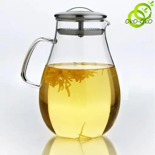 Tetera de Vidrio Jarra para Té Helado | OkO-OKO™ Jarra de té de flores