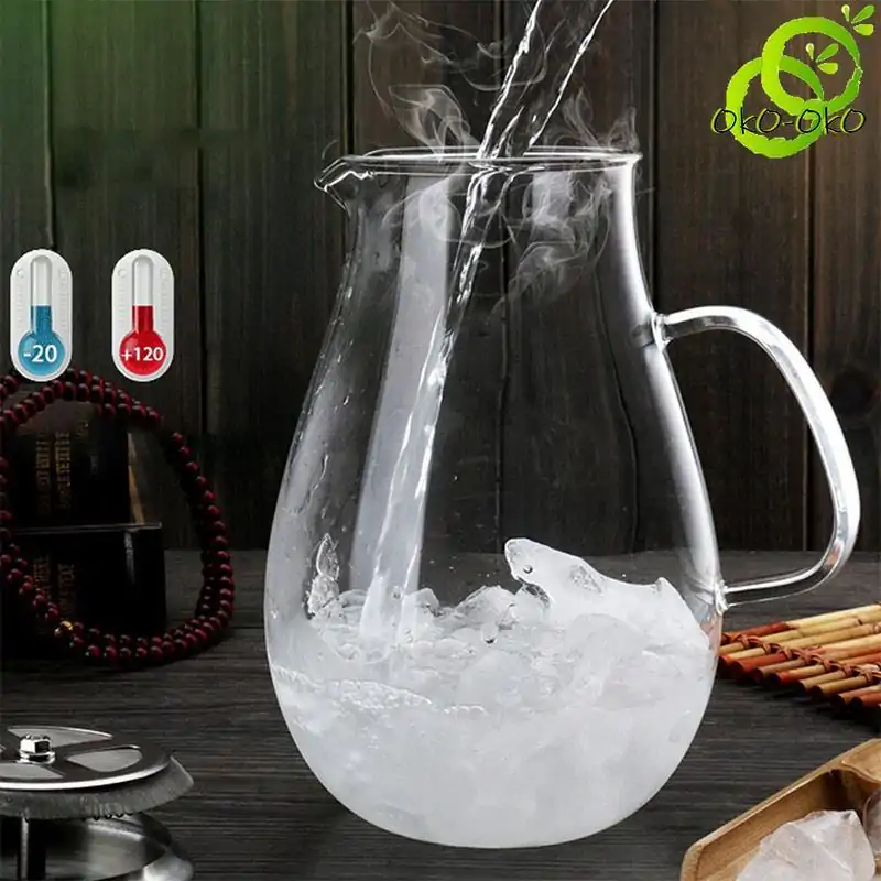 Glazen Theepot IJsthee Karaf | OkO-OKO™ Thermisch schokbestendige ijstheepotten | OkO-OkO™