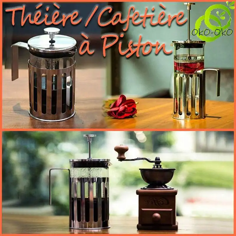 Glazen theepot <br> met plunjer (6 modellen) | OkO-OKO™ OkO-OkO 2-in-1 glazen theepot en koffiezetapparaat