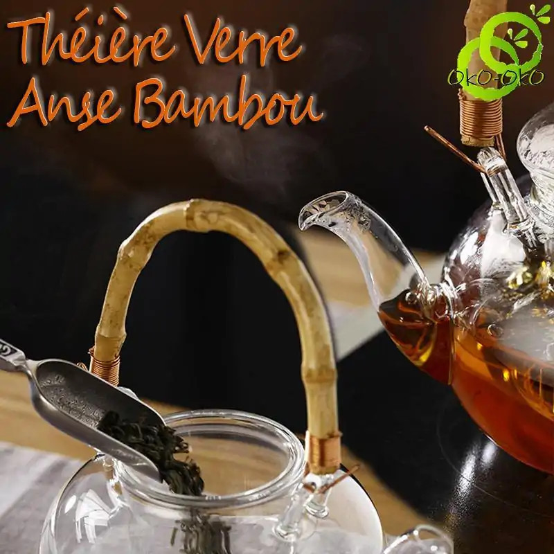Théière Verre <br> Anse Bambou | OkO-OKO™ Théière Verre Anse Bambou exemple d'utilisation | OkO-OkO™