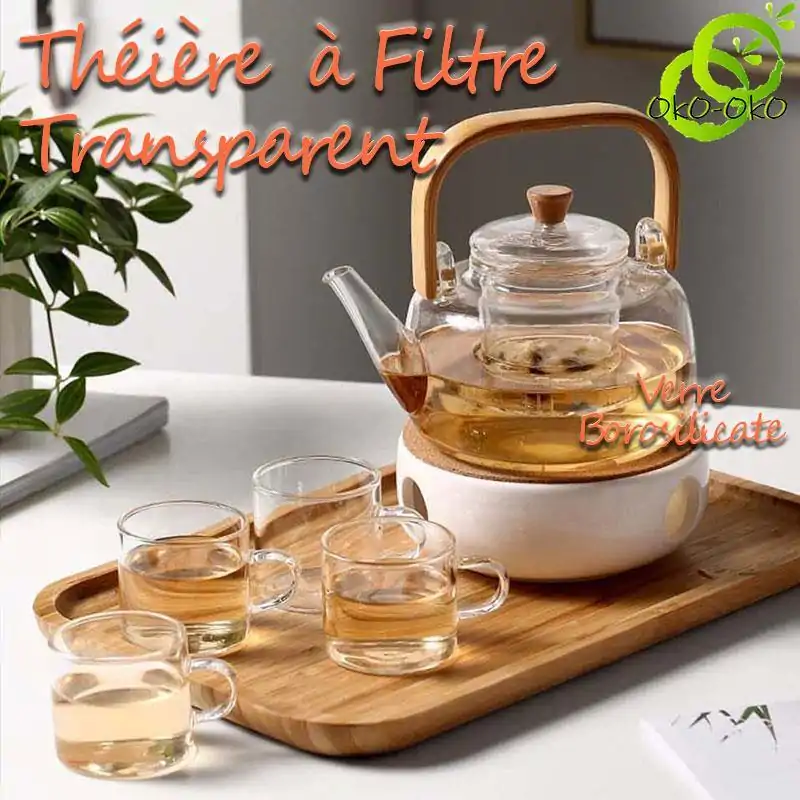 Théières en Verre <br> Avec filtre Transparent. | OkO-OKO™ Théière en Verre avec Filtre Transparent | OkO-OkO