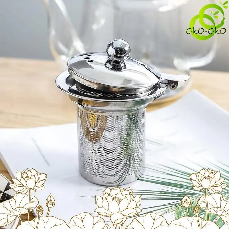 Théière Induction <br> en Verre avec Filtre (Inox) | OkO-OKO™ Théières Induction en Verre avec filtre et couvercle inox | OkO-OkO