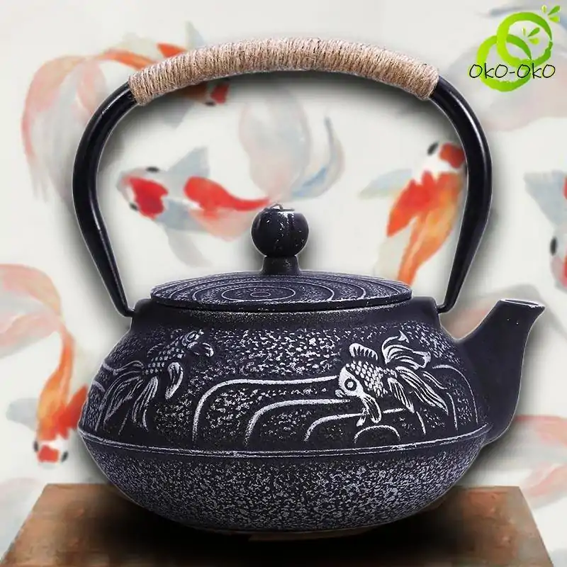 Théière en fonte Tetsubin <br>Oranda. | OkO-OKO™ Théière en Fonte Tetsubin Poisson rouge | oko-oko