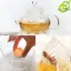 Glasteekannen mit Teekannenwärmer (Kerze). | OkO-OKO™ Teekannen aus Glas Mit Teekannenwärmer Detailliert | OkO-OkO™