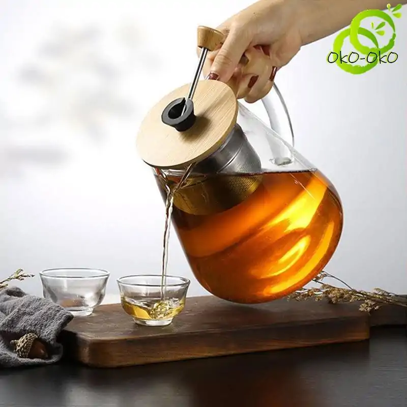 Théières en Verre <br> Avec Filtre Rétractable. | OkO-OKO™ Théière avec Filtre rétractable | OkO-OkO