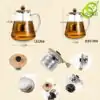 Théières en Verre <br> Avec Filtre Rétractable. | OkO-OKO™ Théière en Verre avec Filtre rétractable dimentions | OkO-OkO