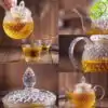 Théières en Verre <br> Avec Chauffe Plat (à bougie). | OkO-OKO™ Jolie Theiere Verre transparent avec Chauffe Plat détail | oko oko