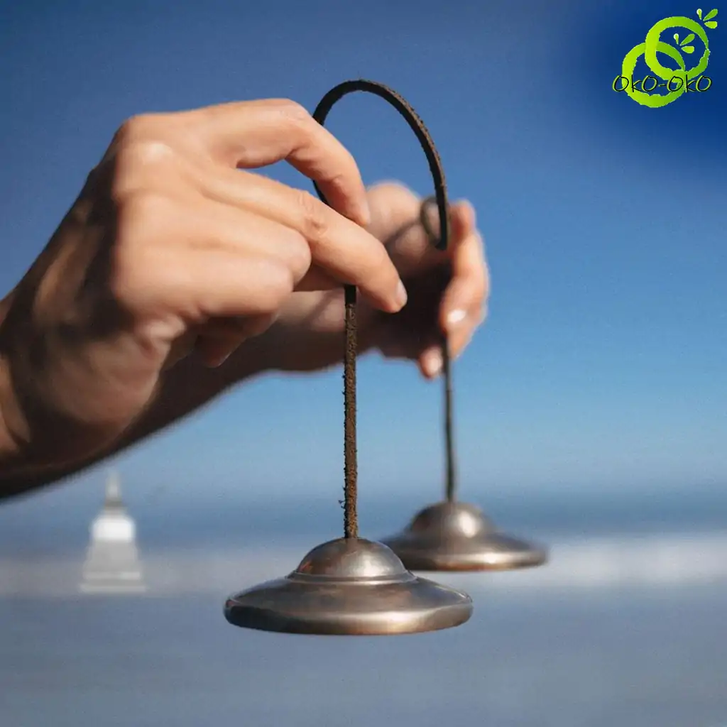 Bouddhisme <br> Cymbale Tibétaine | OkO-OKO™ Cymbale tibétaine original pour méditation bouddhiste | OkO-OkO