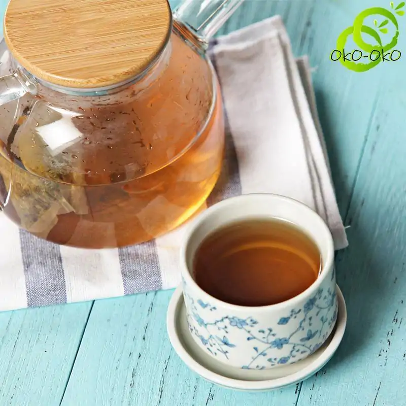 Tee und Aufguss Lotus-Kräutertee | OkO-OKO™ Lotusblütentee in einer Teekanne | oko-oko