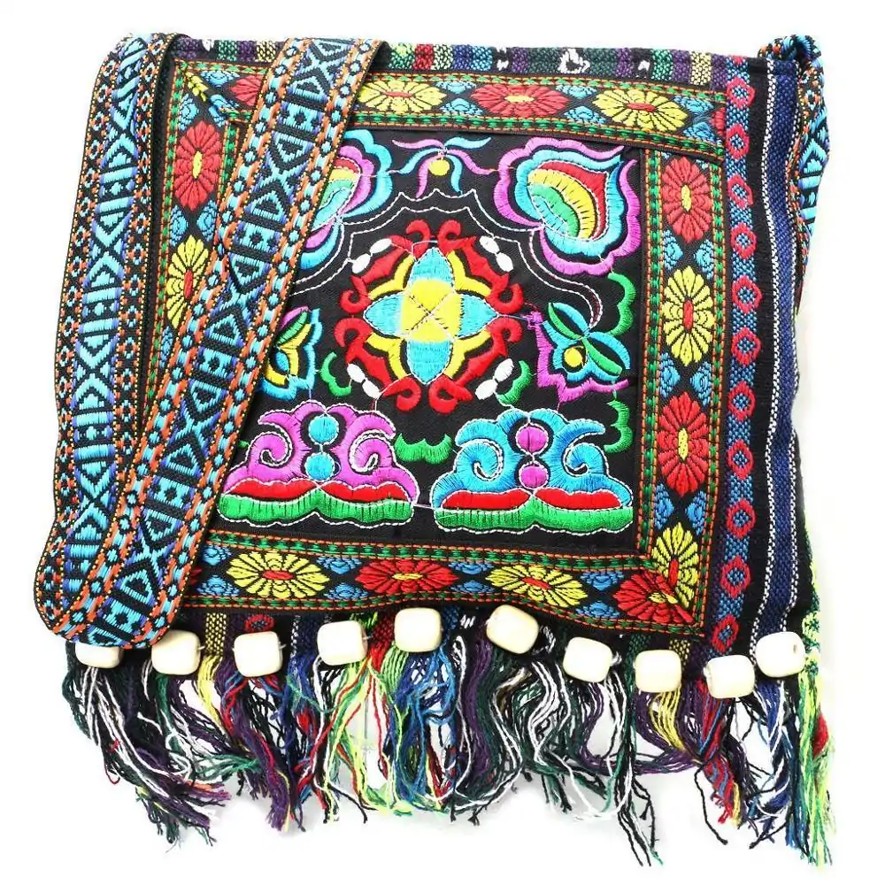 Sac à main <br>Brodé ethnique. | OkO-OKO™ Sac brodé ethnique dominante bleue | OkO-OkO