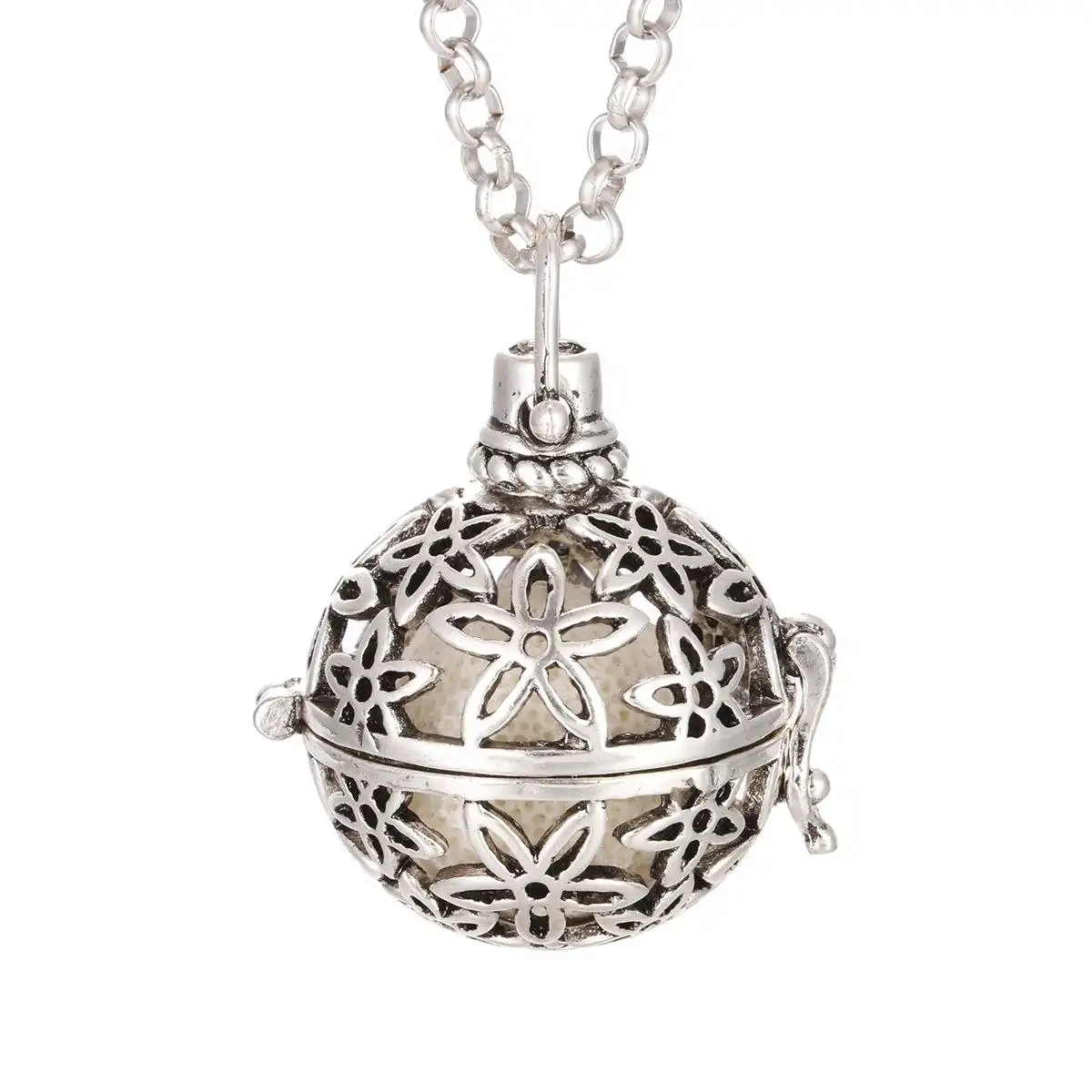 Bijou Diffuseur Huiles Essentielles <br> Pendentif Vintage. | OkO-OKO™ Pendentif diffuseur huiles essentielles sphérique à fleur | oko oko