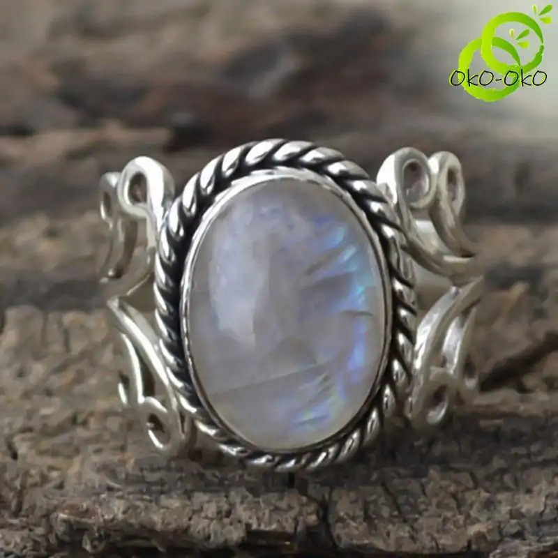 Comprar anillo de piedra de luna barato | oko-oko