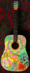 Guitarra Hippie de colores