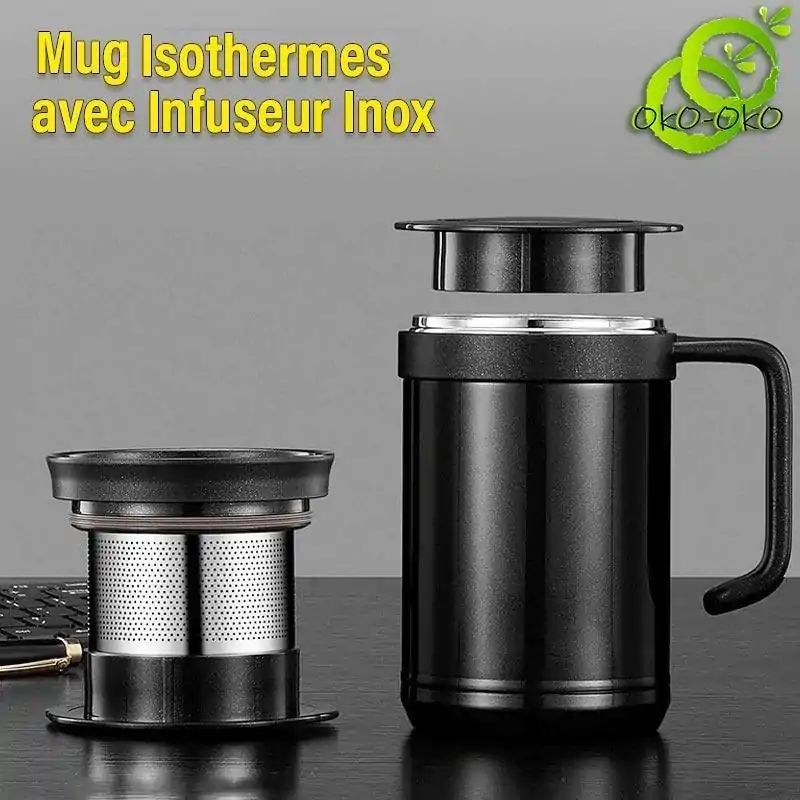 Théière Nomade <br>Mug isotherme avec infuseur. | OkO-OKO™ Mug isotherme avec infuseur pour le thé | oko oko