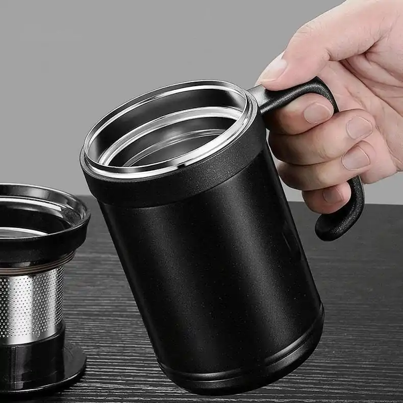 Théière Nomade <br>Mug isotherme avec infuseur. | OkO-OKO™ Mug isotherme avec poig,ée et infuseur en inox | oko oko