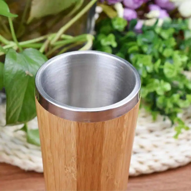 Thermos <br>Mug Isotherme Bamboo (intérieur Inox). | OkO-OKO™ mug bamboo intérieur Inox | oko-oko