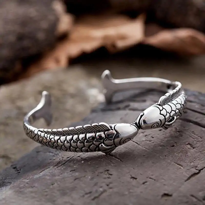 Spiritueller Schmuck Doppelter Fisch-Armband. | OkO-OKO™ Armband Fisch Silber Vintage | OkO-OkO