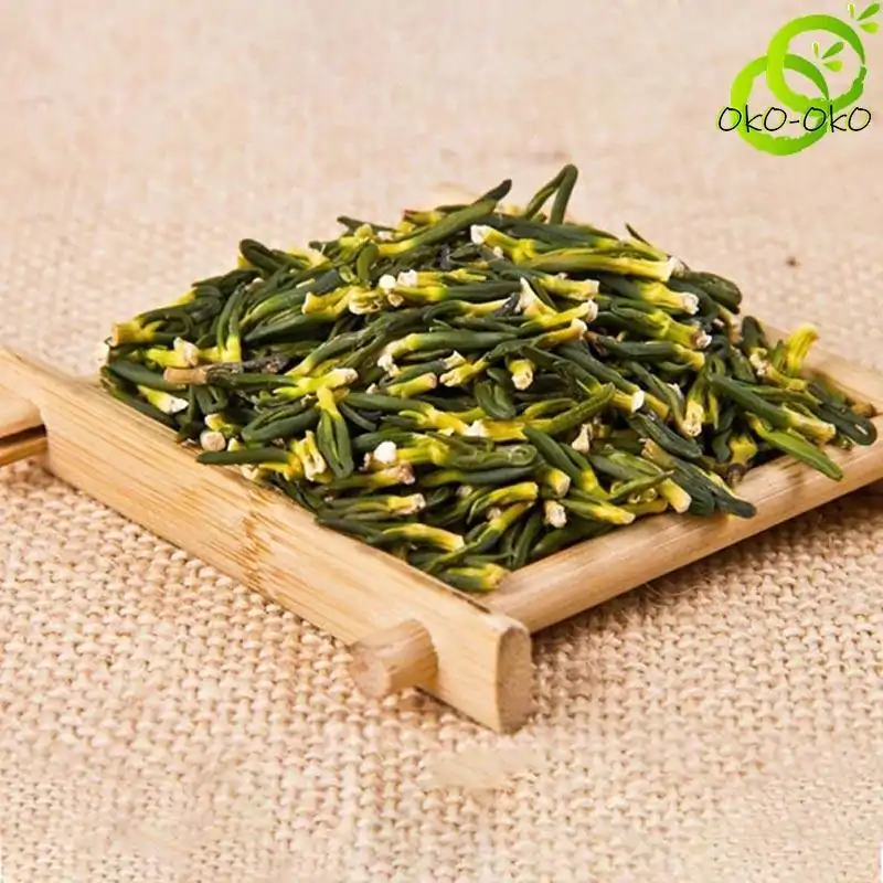 Thé et Infusion <br> Thé de Germe de Lotus (200 g). | OkO-OKO™ Thé de Germe de Lotus sur un plateau | oko oko