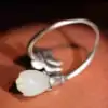 Bijou Spirituel <br> Bague Fleur de Lotus et Magnolia. | OkO-OKO™ Anneau ajustable Argent fleur de Lotus et Calice de Magnolia | OkO-OkO