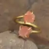 Bijou Lithothérapie «br» Bague Pierre naturelle brute. | OkO-OKO™ bague-pierre-naturelles-brute pour amoureux de la nature et du quartz orange ou quartz rose | oko-oko