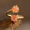 Bijou Lithothérapie «br» Bague Pierre naturelle brute. | OkO-OKO™ bague-pierre-naturelles-brute quartz orange ou calcites orange | okooko