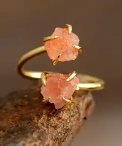 ring-naturstein-brute orange quartz oder orange calcites | okooko