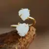 Bijou Lithothérapie «br» Bague Pierre naturelle brute. | OkO-OKO™ bague-pierre-naturelles-brute quartz blanc