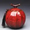 Accessoire thé <br> Boite à Thé Céramique Citrouille. | OkO-OKO™ Boite à thé en céramique variante Rouge oko-oko