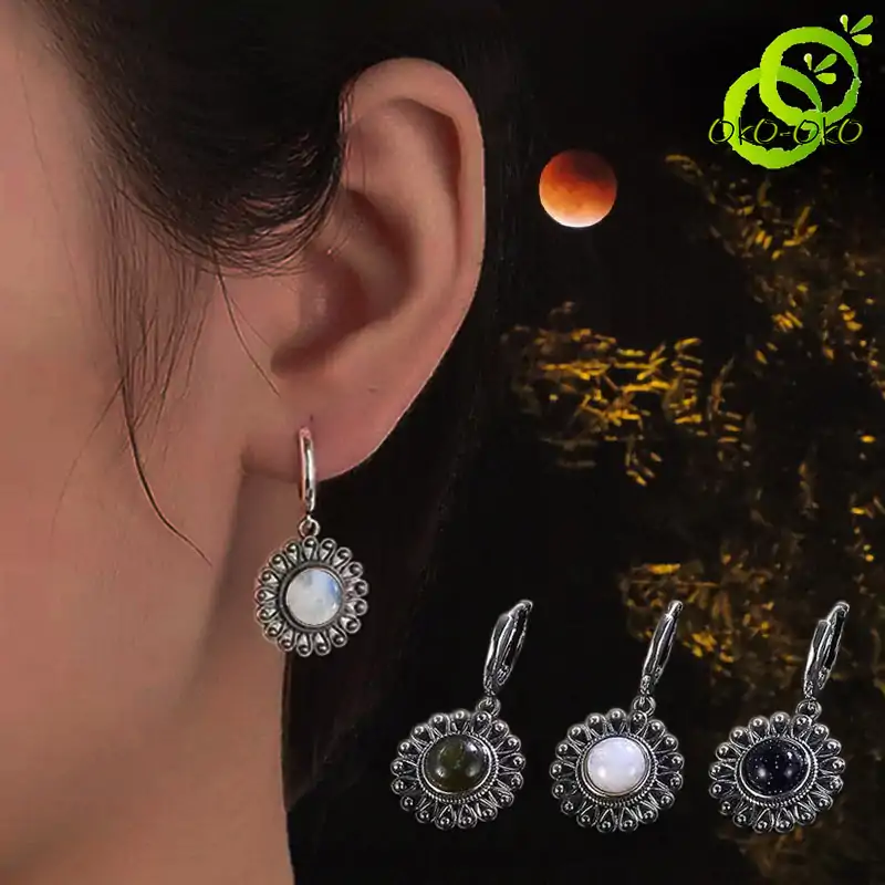 Lithotherapy Jewelry Sun Earrings | OkO-OKO™ sunburst earrings presentation range | oko-oko