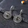 Lithotherapy Jewelry Sun Earrings | OkO-OKO™ sunburst earrings labrodorite green/blue | oko-oko