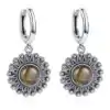 Lithotherapy Jewelry Sun Earrings | OkO-OKO™ sunburst earrings variant labradorite | oko-oko
