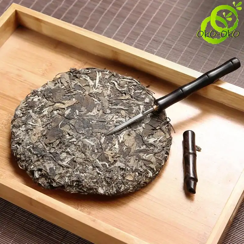 Accessoire thé <br> Chinois (14 variantes). | OkO-OKO™ Couteau-à-thé-pour-thé-compresse-en-galette-OkO-OkO-manche-en-bois