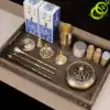 Incienso Molde de Cobre para Polvo de Incienso | OkO-OKO™ Zen Set Incienso cono y loto y polvo blanco + bandeja + quemador de bronce y utensilios de bronce de almacenamiento | OkO-OkO