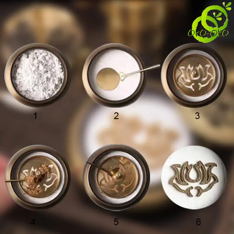 Incienso Molde de Cobre para Polvo de Incienso | OkO-OKO™ Moldes para incienso-cómo-utilizar los moldes para incienso Ideogramas-OkO-OkO