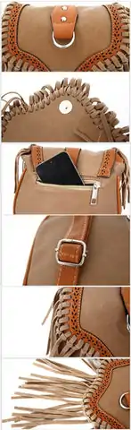 Fringe Handbag | OkO-OKO™ Fringe bag overall view and detail | oko-oko