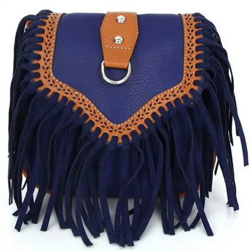 Fringe Handbag | OkO-OKO™ Variant fringe bag Navy Blue | OkO-OkO