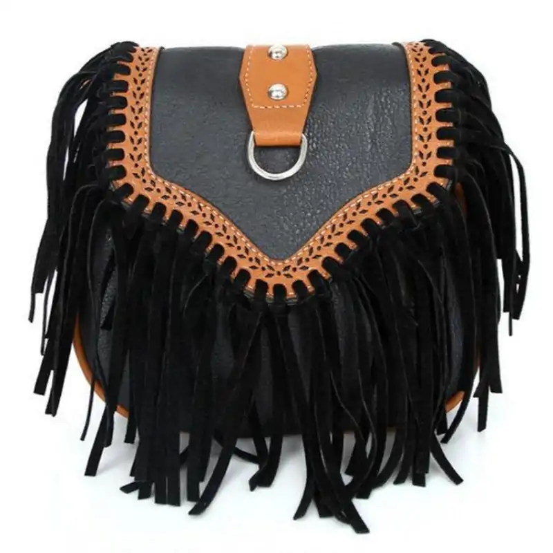 Fringe Handbag | OkO-OKO™ Variant fringe bag Black | OkO-OkO