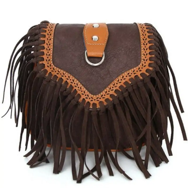 Fringe Handbag | OkO-OKO™ Brown Coffee fringe bag | OkO-OkO